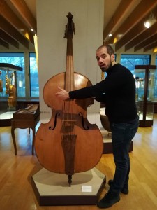 At the musical instrumens museum in Berlin, in front of the bass with the largest fingerboard ever seen